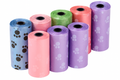 Paw Print Pet Waste Bags - 8 Roll Multi-Color Pack